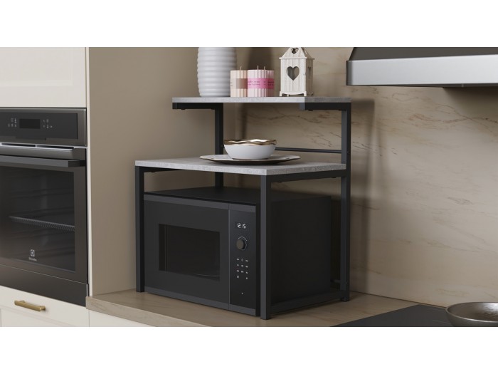 Помощна етажерка за кухня Kitchen 302 (бетон/черно)